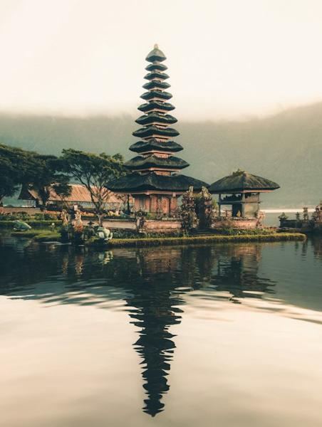 Balinese temple beside the water